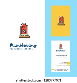 Grave  Creative Logo and business card. vertical Design Vector