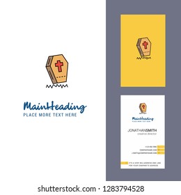 Grave  Creative Logo and business card. vertical Design Vector