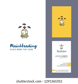 Grave Creative Logo and business card. vertical Design Vector