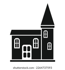 Grave creepy house icon simple vector. Scary fear. Holiday hill