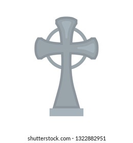 Grave cross color vector icon. Flat design