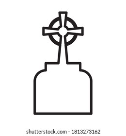 grave with cross design, death tomb cementary and scary theme Vector illustration