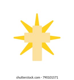 Grave cross easter flat icon