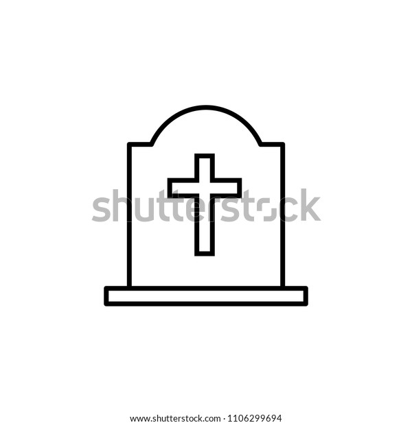 grave with\
a cross outline icon. Element of religion sign for mobile concept\
and web apps. Thin line grave with a cross outline icon can be used\
for web and mobile on white\
background