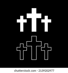Grave crosses three pieces color white