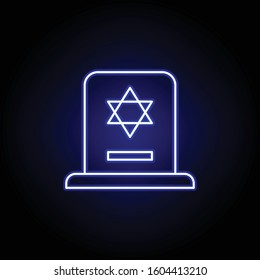 grave, death outline blue neon icon. detailed set of death illustrations icons. can be used for web, logo, mobile app, UI, UX