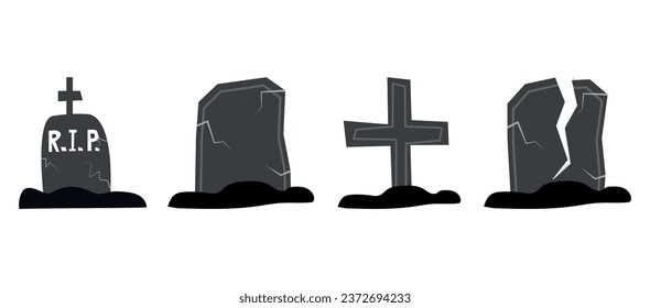 grave. a decorative element. halloween. holiday. October 31. celebrate. scare. scary. pumpkin. erysipelas. bat. vector.