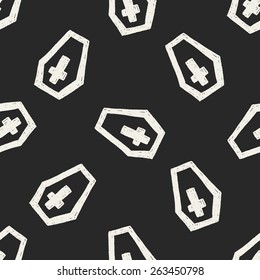 grave doodle drawing seamless pattern background