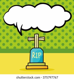 grave doodle, speech bubble