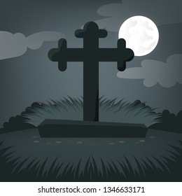Grave flat icon