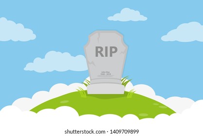 Grave flat icon background vector