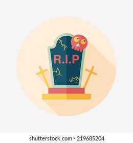 grave flat icon with long shadow,eps10