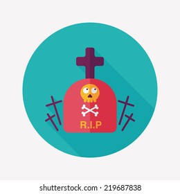 grave flat icon with long shadow,eps10