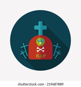 grave flat icon with long shadow,eps10