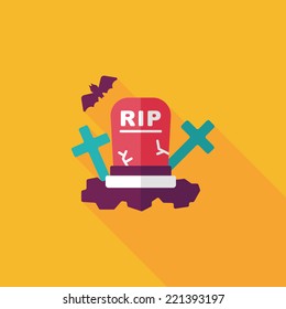 grave flat icon with long shadow,eps10