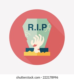 grave flat icon with long shadow,eps10