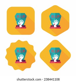 grave flat icon with long shadow,eps10