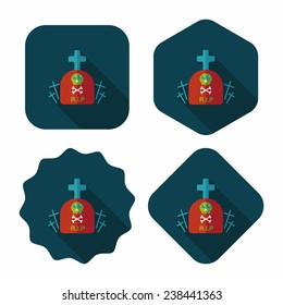 grave flat icon with long shadow,eps10