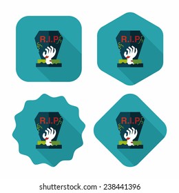 grave flat icon with long shadow,eps10