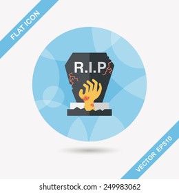 grave flat icon with long shadow,eps10