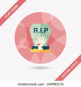 grave flat icon with long shadow,eps10