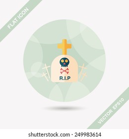 grave flat icon with long shadow,eps10