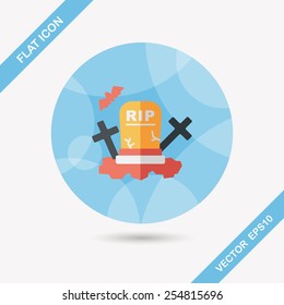 grave flat icon with long shadow,eps10