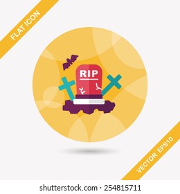 grave flat icon with long shadow,eps10