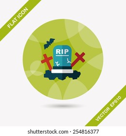 grave flat icon with long shadow,eps10