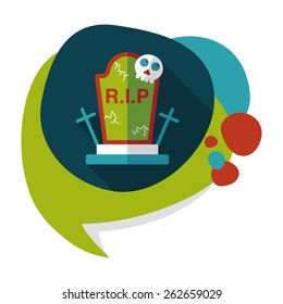 grave flat icon with long shadow,eps10