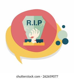 grave flat icon with long shadow,eps10