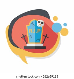 grave flat icon with long shadow,eps10
