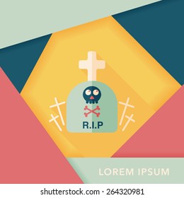 grave flat icon with long shadow,eps10