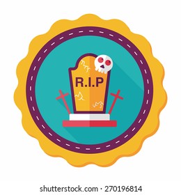 grave flat icon with long shadow,eps10