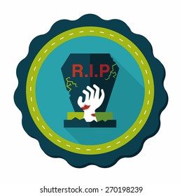 grave flat icon with long shadow,eps10