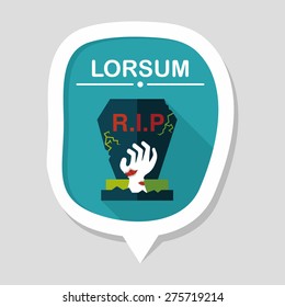 grave flat icon with long shadow,eps10