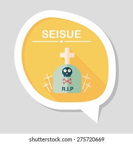grave flat icon with long shadow,eps10