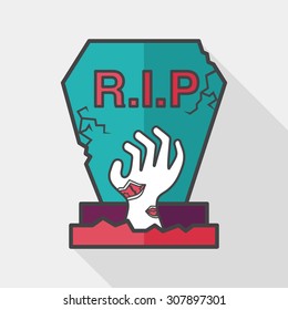 grave flat icon with long shadow,eps10
