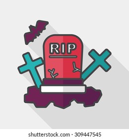 grave flat icon with long shadow,eps10