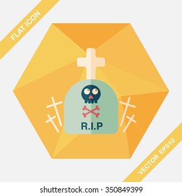 grave flat icon with long shadow,eps10