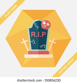 grave flat icon with long shadow,eps10