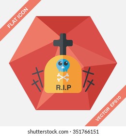 grave flat icon with long shadow,eps10