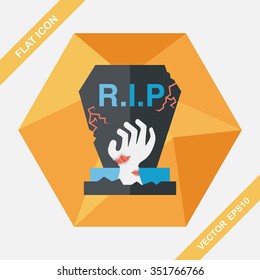 grave flat icon with long shadow,eps10