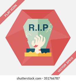 grave flat icon with long shadow,eps10