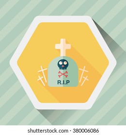 grave flat icon with long shadow,eps10