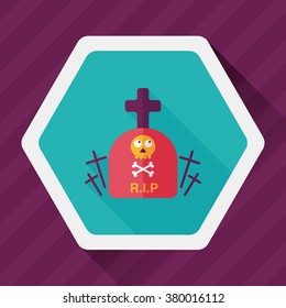 grave flat icon with long shadow,eps10