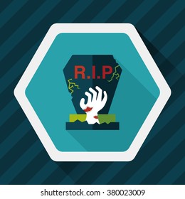 grave flat icon with long shadow,eps10