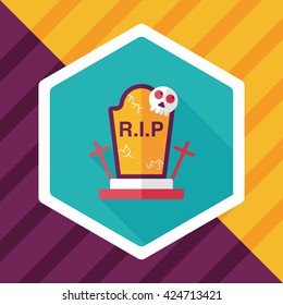 grave flat icon with long shadow,eps10