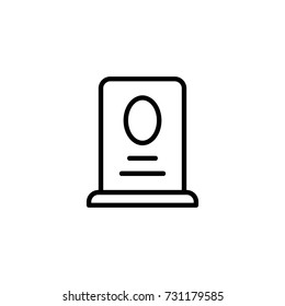 Grave flat icon. Single high quality outline symbol of funeral for web design or mobile app. Thin line signs of death for design logo, visit card, etc. Outline logo of life.