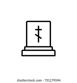 Grave flat icon. Single high quality outline symbol of funeral for web design or mobile app. Thin line signs of death for design logo, visit card, etc. Outline logo of life.
